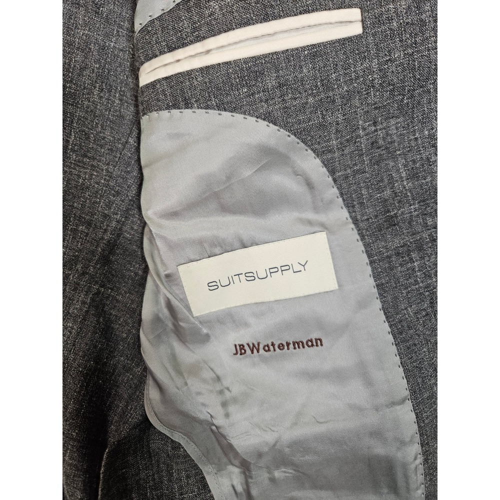 SuitSupply La Spalla Grey E. Thomas Wool Silk Linen Blazer Mens 40L / 98 - Picture 5 of 11